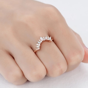 แหวนเพชรแท้ธรรมชาติ100% สำหรับผู้หญิงสวยแหวนหมั้นซ้อนทองแท้โอปอลเอธิโอเปียนโอปอลและธรรมชาติ - Product Image 5