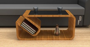 Table minimaliste moderne en marbre Base en bois Design minimaliste élégant et élégant Idéal pour la maison, le bureau ou le salon de l'Inde - Product Image 4