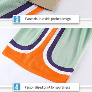 ชุดบาสเก็ตบอลผ้าโพลีเอสเตอร์ชุดกีฬาดีไซน์ใหม่ล่าสุด - Product Image 3
