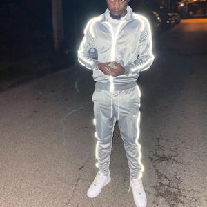 Veste de jogging d'été écologique personnalisée pour hommes de grande taille Survêtement réfléchissant 2 pièces Streetwear Survêtement - Product Image 5