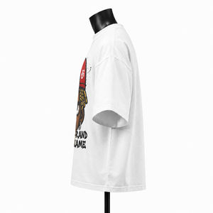 เสื้อยืดแขนสั้นสีขาวลายการ์ตูนทรงโอเวอร์ไซส์สไตล์สตรีท คอกลม ผ้าคอตตอนเจอร์ซีย์ สำหรับผู้ชาย - Product Image 4