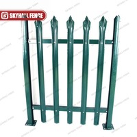 Cercado de Acero Galvanizado Verde de 6 Pies de Alto con Perfiles en D y Pale, Libre de Mantenimiento, Modelado 3D Natural