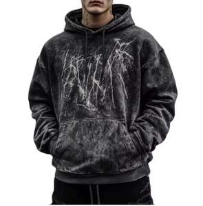 Sweat à capuche streetwear 100% coton avec logo personnalisé pour hommes, pull confortable et lourd délavé à la pierre pour l'impression numérique en hiver - Product Image 1