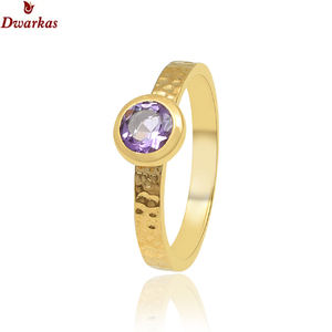 แหวนพลอยอเมทิสต์ชุบทอง18K สำหรับผู้หญิงแหวนแต่งงาน S925ชุบทอง18K ไม่ทำให้เสื่อมเสีย - Product Image 2