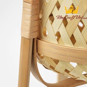 Lampe de table en bambou rustique de haute qualité suspension intérieure tissée à la main avec ampoules d'alimentation ca à commande tactile - Product Image 4