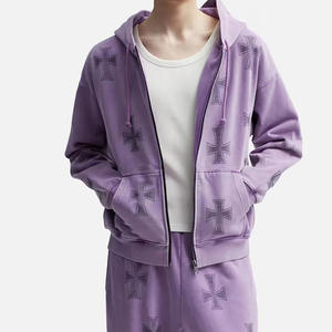 Sweat à capuche personnalisé 100% coton de bonne qualité, vêtement décontracté d'automne, design brodé, uni teint - Product Image 4