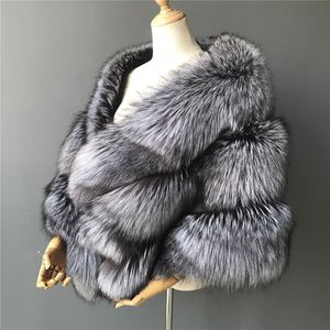 Chal de Piel de Zorro Genuina al por Mayor, Abrigo Cálido de Invierno para Mujer, Hecho a Mano, Calidad Premium, Envoltura de Algodón Tejido, Poliéster Personalizado - Product Image 2