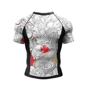 Fábrica al por mayor de alta calidad Jiu Jitus MMA Rash Guard manga larga personalizada sublimación impresa compresión Rash Guard para hombres - Product Image 4