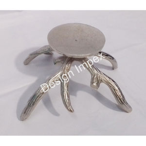 Bougeoir décoratif en métal Style Antler Finition argentée Bougeoir Antler le plus tendance pour les fêtes de fin d'année - Product Image 6