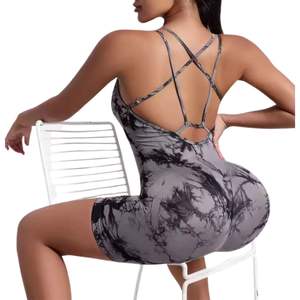 Combinaison moulante pour femmes en gros, couleur unie, sexy, pour le yoga, l'entraînement, combinaison, string - Product Image 5