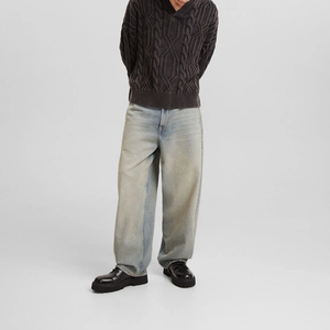 กางเกงยีนส์ผู้ชายเอวสูงเอวยางยืดระบายอากาศได้ดีรัดรูปยังไม่ได้ซัก - Product Image 2