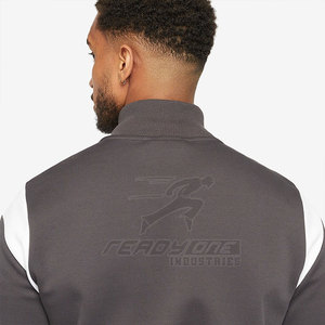 Chaqueta de entrenamiento de pista para hombre con cremalleras laterales con dobladillo de cola caída y detalles sutiles de puño Chaqueta de rendimiento para hombre - Product Image 6