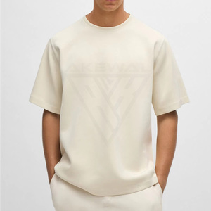 Camisetas profesionales de alta calidad 100% de algodón en blanco para hombre, camiseta de gran tamaño de peso pesado, camiseta de gran tamaño con hombros caídos 350 GSM - Product Image 1