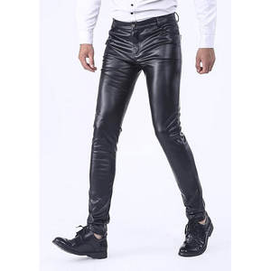 Pantalon en cuir unisexe de haute qualité personnalisé Pantalon en cuir noir de couleur personnalisée pour hommes usage quotidien avec logo personnalisé - Product Image 3