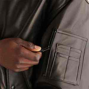 Chaqueta de Piloto de Cuero de Diseño Clásico Vintage para Hombre, Estilo Casual con Frente Alto para Entusiastas de la Aviación, Cuero Genuino - Product Image 6