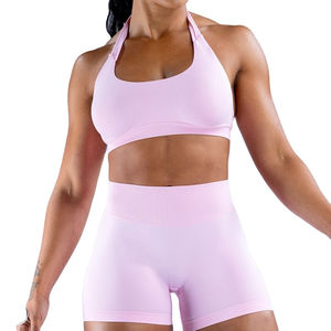 Custom Logo Women Sets Sports Bra Workout Leggings Shorts Yoga Set for Women 2025 - Product Image 3