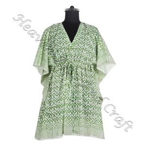 Estilo marroquí mujeres Dubai Abaya algodón Kaftan corto señoras longitud corta algodón Kaftan vestido de mujer largo/corto Kaftan vestido - Product Image 4