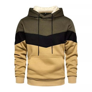 Vente en gros Nouveau design OEM 100% Haut en coton Haute qualité Bloc de couleur unie Logo personnalisé Broderie Pull Hoodies pour hommes Basics - Product Image 1