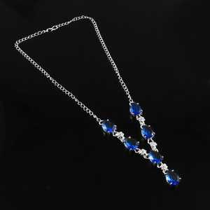 925 collier en pierre de tanzanite en argent avec des conceptions de pierres précieuses bleues chaîne à maillons de bijoux chrétiens religieux pour les femmes - Product Image 2