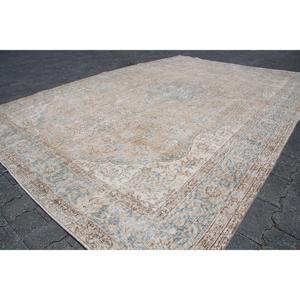 Tapis en laine vintage grand format 6,7x10,2 pieds, gris, patchwork, avec envers en latex, écologique, décoration traditionnelle pour la maison - Product Image 3