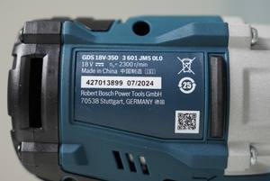 Clé à chocs sans fil professionnelle GDS 18V-350, taille de l'entraînement 1/2, moteur sans balais, plusieurs réglages de couple, 350 Nm, boulonnage efficace - Product Image 4