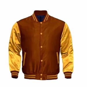 Veste universitaire en satin de soie marine pour homme, qualité supérieure, polyester, fabriquée au Pakistan, vente chaude, dernier design, veste en satin personnalisée - Product Image 5