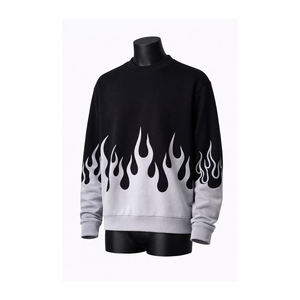 Sudadera Personalizada para Hombre con Estampado de Llamas, Sudadera Informal de Algodón y Felpa, Estilo Urbano, OEM ODM - Product Image 1