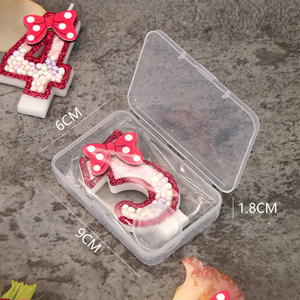 Vela de número de parafina hecha a mano al por mayor de fábrica para decoración de pastel de cumpleaños de niña con diseño de lazo - Product Image 4