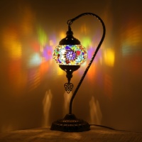 Lampe de chevet en mosaïque colorée faite à la main, Style turc marocain, lampe à col de cygne