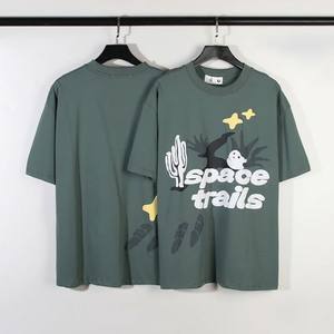 T-shirt grande taille pour hommes, vêtements avec logo personnalisé, impression bouffante, t-shirt surdimensionné 100% coton, T-shirts baggy d'été à la mode hip hop pour hommes - Product Image 2