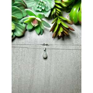 Collier Sherly Martinez Golden Hill, design géométrique goutte d'eau, turquoise, argent sterling, sertissage clos, rhodium, platine, cadeau - Product Image 2