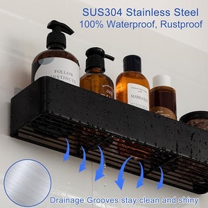 Adhesive Wall Mounted <b>Shower</b> Storage <b>Shelf</b> Rack Set 2 Bathroom <b>Shelves</b> <b>for</b> Oil Sauce Vinegar Kitchen Restaurant Home - Product Image 4
