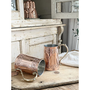 Taza de cobre de diseño antiguo, vasos de cobre puro hechos a mano para cócteles de mula de Moscú y bebidas refrescantes - Product Image 6