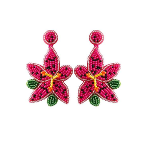 Pendiente bordado de flores con cuentas elegante de primera calidad con bonito diseño de joyería y estilo de declaración hecho a mano atractivo de la India - Product Image 3