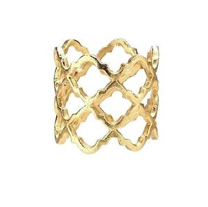 Ronds de serviette en aluminium doré élégants faits à la main en forme de feuille pour les mariages fêtes festivals ronds de serviette sains - Product Image 5