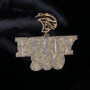 จี้เพชรโมอิสแท้14K สีโรสโกลด์ประดับเพชรโมอิสกลม3.80Ct ออกแบบได้ตามต้องการจี้และเครื่องรางสำหรับงานเลี้ยง - Product Image 1