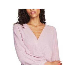 Women's Casual Pink Faux Wrap <b>Sweater</b> Breathable Soft <b>Cardigan</b> for Autumn <b>Long</b> Length Knitted Weave Front Logo Print Pattern - Product Image 6
