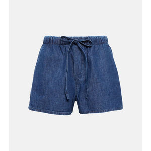 Shorts en jean pour femmes de haute qualité avec cordon de serrage en dentelle, poches boutonnées en coton, respirants et lavés, fabriqués au Pakistan, OEM 2025 - Product Image 1