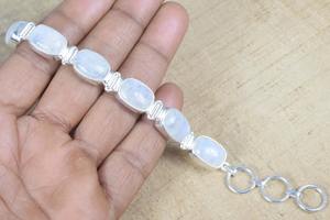 925 Perfect Fashion Jewelry Handmade Solid Sterling Silver Moonstone <b>Bracelet</b> <b>Gemstone</b> <b>Bracelet</b> Jewelry India Fine Jewelry - Product Image 4