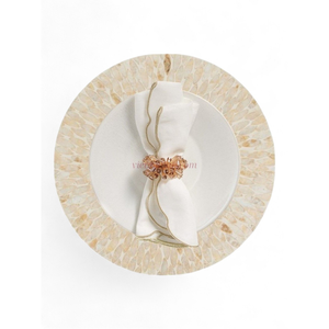 Manteles Individuales Modernos Inovy de Nácar, Elaborados con Materiales Naturales para una Decoración de Mesa Sostenible, de Vietnam - Product Image 2