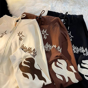 สั่งซื้อขนาดเล็กจากโรงงานขนาดใหญ่ซิปแบบกําหนดเองขึ้นเสื้อฮู้ดเย็บปักถักร้อย Chenille สําหรับผู้ชาย 2024 - Product Image 2