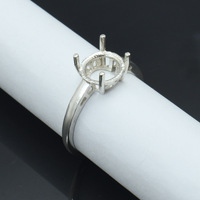 Bague semi-montée en argent sterling 925 pour bijoux DIY, avec support pour pierre de 9 mm, nouveau design, fabrication par moulage CAD/CAM, vente en gros