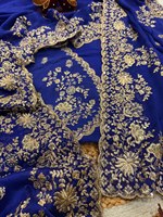Sari Moderno Multicolor para Boda o Compromiso, con Tela de Piel Sintética, Lentejuelas y Bordado Zari, para Fiestas, Invierno y Verano