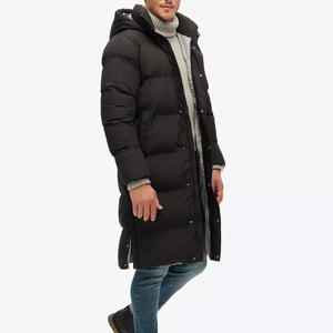 Professional Manufactured Men's <b>Long</b> Sleeve Hooded Puffer <b>Jackets</b> for <b>Winter</b> Stand Collar High Street Style Breathable - Product Image 4