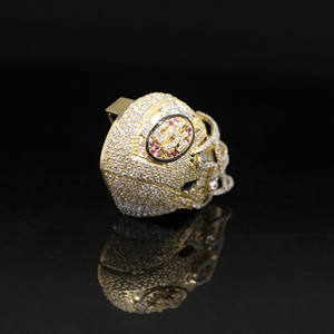 จี้เพชรทรงกลมแบบเจียระไนบริลเลียนท์ ประดับเพชร CZ บนตัวเรือนสแตนเลสสตีล สำหรับผู้ชาย สไตล์ฮิปฮอป - Product Image 4