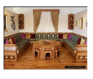 Design d'intérieur Majlis arabe, design classique moderne, ensemble élégant pour salon, sièges d'angle luxueux, design gain de place - Product Image 1