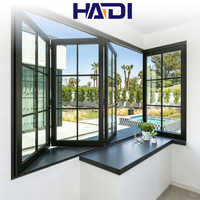 Ventana Plegable Vertical HAIDI Americana con Certificación NFRC de Eficiencia Energética, Ventana Plegable de Aluminio Impermeable con Doble Vidrio