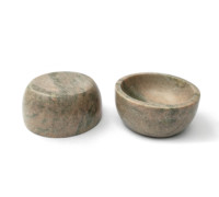 Bol rond en marbre blanc naturel poli Swastik Overseas pour ustensiles de cuisine, articles ménagers, utilisation en fête, style campagnard écologique