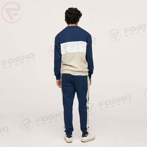 Men Color <b>Block</b> Sweatshirt 100% Cotton Hgih Quality Crewneck Sweatshirt For Men Pullover Basics Custom Logo Wholesale Streetwear - Product Image 4