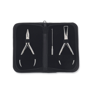 Kit de pinces d'extension de cheveux en cuir avec section de séparation de cheveux Kit d'aiguilles et de pinces - Product Image 1